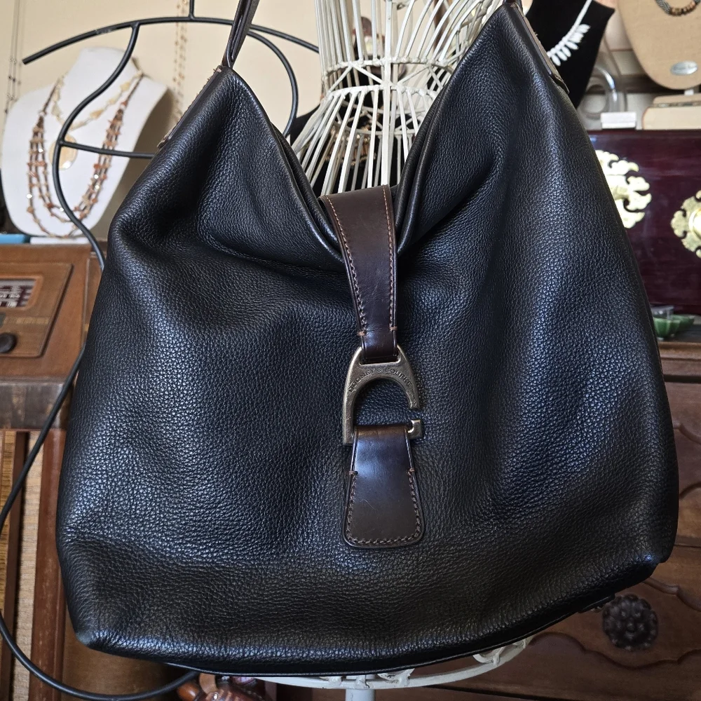 Dooney & Bourke Derby Florentine Black Pebbled Leather Hobo Bag - Picture 1 of 16
